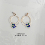 ☆グリーン&ブルーフープピアス☆