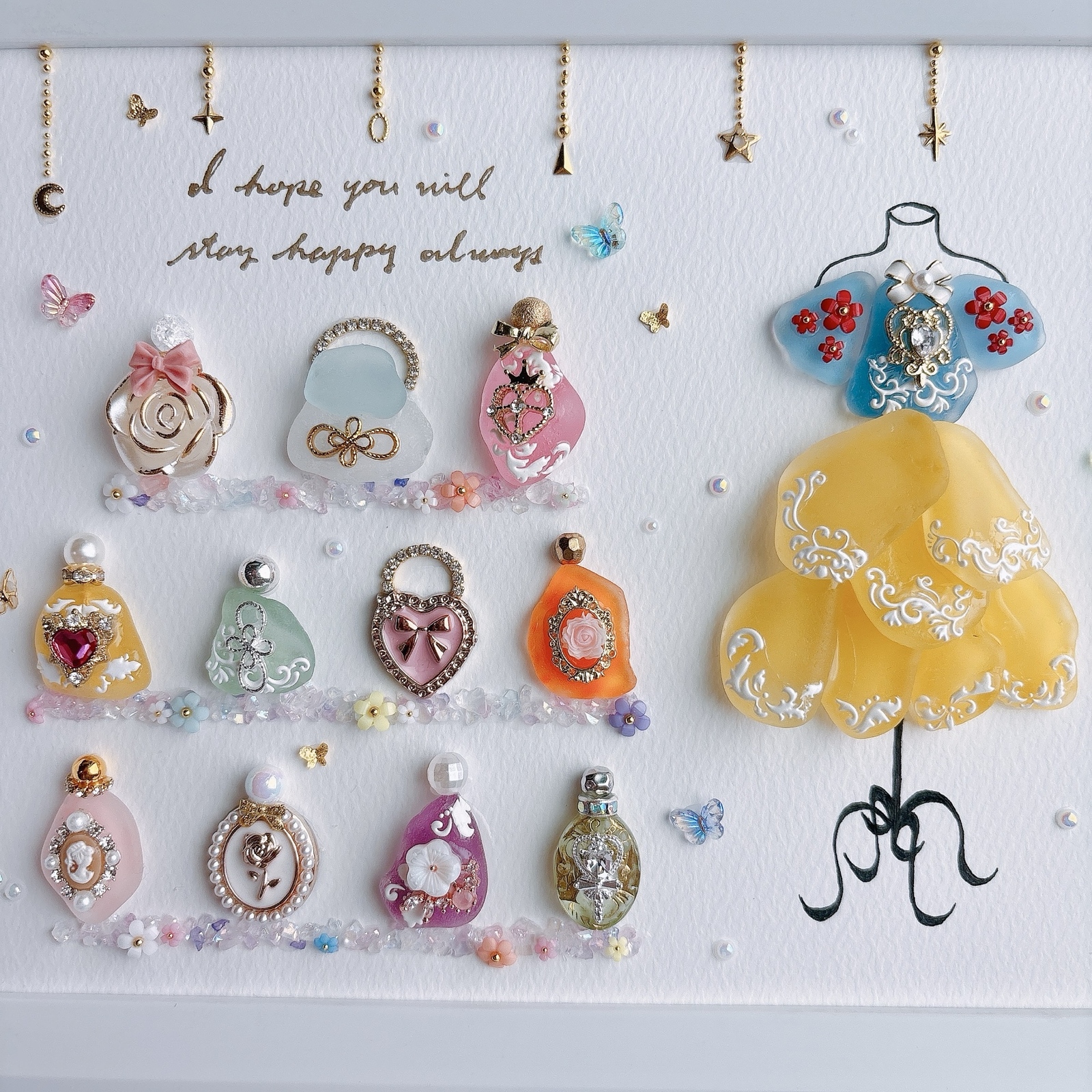 シーグラスアート ドレス プリンセス ヒーリングアート 人魚姫