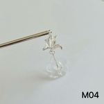 M04 折鶴　鶴のかんざし　鶴簪　ツルかんざし　銀ビシルバー