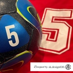 【背番号】サイズ2  サッカーボールステッカー　