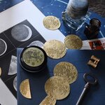 ムーンステッカー／ゴールド【Radiostar】缶入り 満月 特殊印刷 エンボス Moon 月 天体