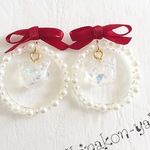 パールの輪の猫ピアス
