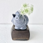 箱入猫花入/一輪挿 スズ