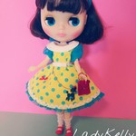 ドットプードルワンピースセット黃青リカちゃんネオブライス