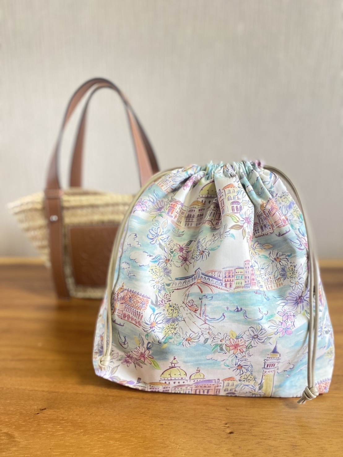 ロエベカゴバッグSサイズ用 巾着 インナーバッグ リバティ Loewe