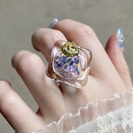 【再販】〜小さなガラス葡萄🍇〜リング