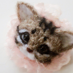 キジトラ猫ちゃん♪羊毛フエルト♪ブローチ  ヘアピン