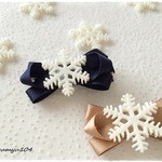 雪の結晶☆冬のヘアクリップ