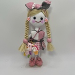 ハートのチェック柄ワンピースのドールチャーム