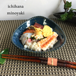 深皿  中皿  美濃焼  くるくる藍色