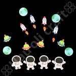 ペーパークラフト　ハンドメイド　宇宙　ロケット　ワンポイント　アルバムクラフト