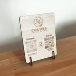 ロゴ×QRコード対応｜ナチュラルウッドQRプレート（サイズS）