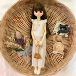 【送料無料】＊22㎝ドール服＊ショルダーフリルオールインワン＆2wayチェーンバック2点セット
