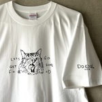 【はらぺこ猫】Tシャツ　ホワイト　猫柄　猫好き　プレゼント　猫　ユニセックス　シルクスクリーン