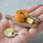 《ミニチュア》 シフォンケーキセット　カッティングボード&カトラリー付き