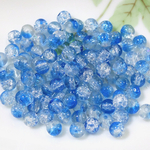 クラックガラスビーズ　氷の海　ブルー　３０g　8mm   B-24-4
