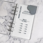 ハート型 ブックマーク グレー Saving 貯金 バインダー