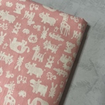 動物柄生地　ピンク