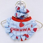 Strawberry Stripe Bib🍓🩵BLUE