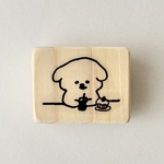 カフェでゆっくり もっちりイッヌのはんこ コーヒー 紅茶 犬 日記 Mamitaro