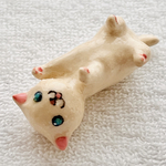 【オブジェ】じゃれつき白ねこ
