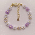 パープルカラーのお花ブレスレット💜⁺˚