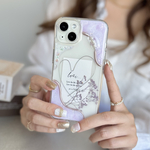 【No.71】 ラベンダーカラー パープルかすみ草付きiPhoneケース