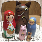 再販Ｐ様オーダー品＊ 童話「赤ずきんちゃん」マトリョーシカ５体セット