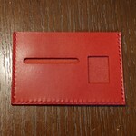 栃木レザー 薄型免許証ケース(レッド)