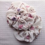 シフォンシュシュ　ホワイト　インド刺繍シフォン生地