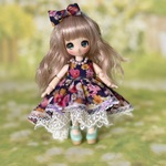 濃紺フローラル　　オビツ11、ピコニーモP用