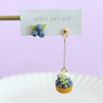 ブルーベリーのタルト　ピアス/イヤリング　ミニチュア