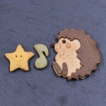 ハリネズミ　クッキー　星　音符　3枚入り　動物　アニマル　プレゼント　ギフト　御祝　お礼　焼き菓子　ホワイトデー　お菓子　monjuillet
