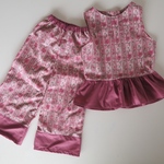 『夏物大SALE』  インド綿　セットアップ　ブラウス　チュニック　ワイドパンツ　花柄　女の子服