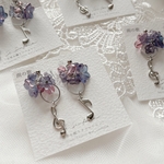 「雨の歌」耳飾り Purple Silver イヤリング/ピアス