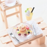 [再販]ミニチュアスイーツ🐻おひるねくまさんとミックスフルーツのふわふわスフレパンケーキ♡