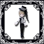 ゴシック王子のお洋服セット（白黒ストライプ） ♱ Harmonia bloom root ハルモニア ブルーム ルート 用