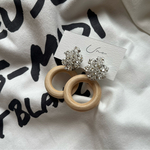 ぽこぽこflower ×wood ring pierce・earring