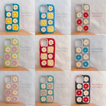 sale🌼iPhone15ケース🌼完成品🌼マーガレット🌼デイジー🌼モチーフ🌼ぷっくり🌼手編みスマホケース🌼スマホカバー🌼ソフトケース
