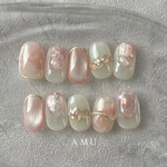 ネイルチップ　jewelry box💍　マグネットネイル　ブライダルネイル　成人式ネイル　秋ネイル　キラキラネイル　ぷくぷくネイル　うるうるネイル　ニュアンスネイル　アクセサリー 冬ネイル　クリスマス