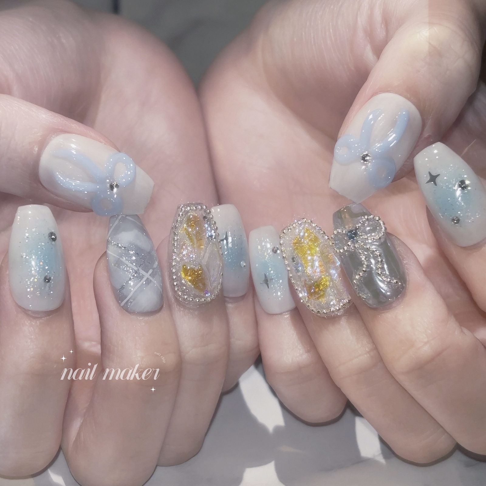 ネイルチップオーダー グレージュ マグネットネイル ワンホン 推し活 シルクマグ ネイルチップオーダー グレージュ マグネットネイル ワンホン 推し活