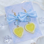 ハートレモンピアス/イヤリング(水色)
