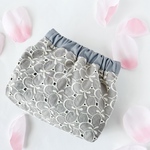 ニュアンス グレー フレンチカラー コットン レース 「プランプ」  バネ口ポーチ バネポーチ ポーチ