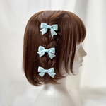 アイドルヘアメイク♡　ミニリボンヘアクリップ　ベビーブルー