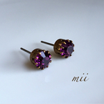 vintage swarovski アメジスト スタッドピアス
