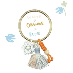 【6/13-15限定】ふくふくストラップ2  WHITE×ORANGE×BLUE パラコード