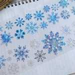 【再販】"A448A"雪　結晶　冬　クリスマス　マステ　マスキングテープ　海外マステ　コラージュ素材