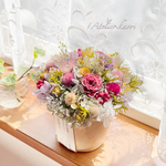 初夏を彩る花摘みポット✤プリザーブドフラワー      結婚祝い  退職祝い  新築祝い  誕生日  開店祝い  フラワーアレンジメント  ウェルカムスペース