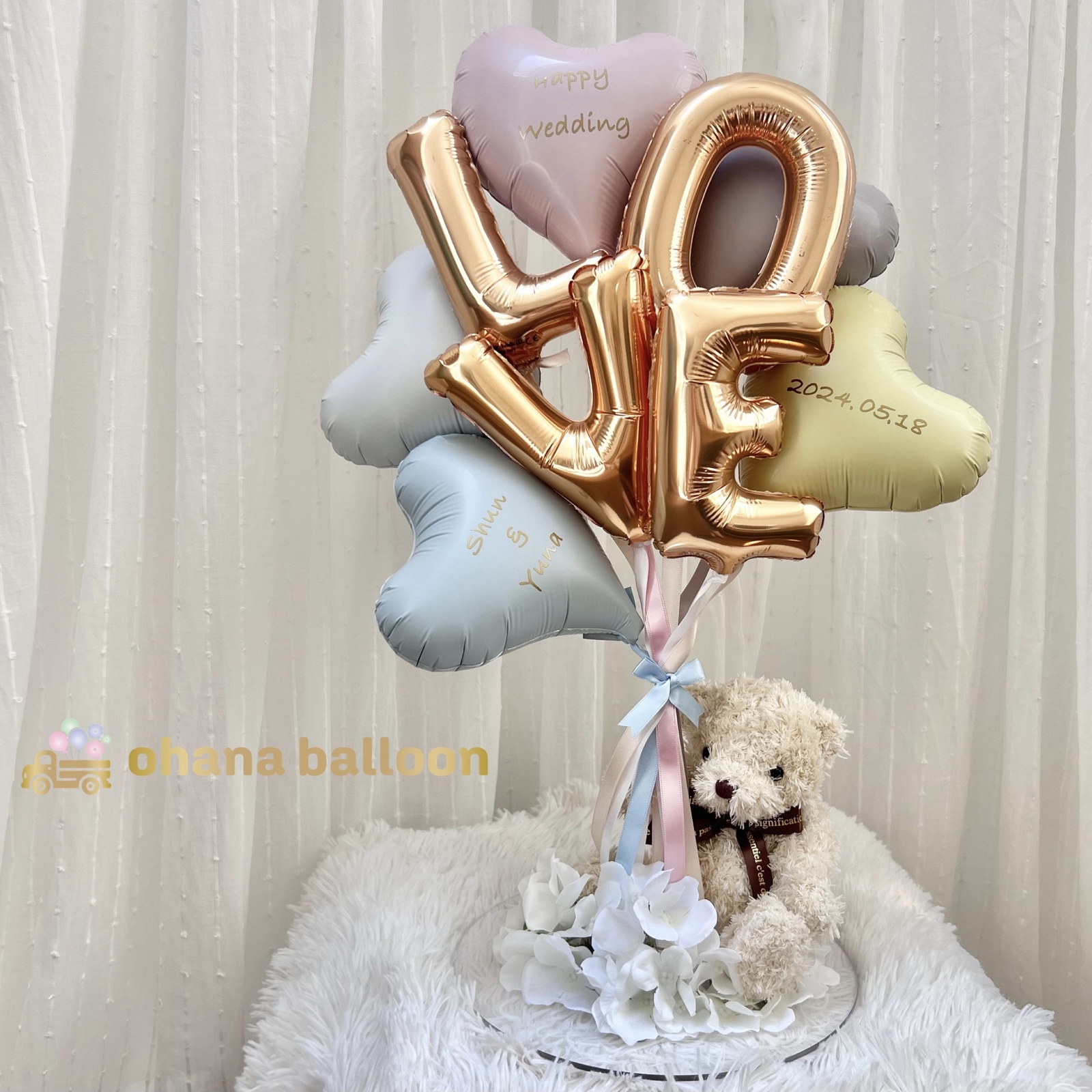 LOVE Balloon&Bear バルーン色変更可♪