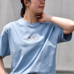【2025新作】猫が選べる！にゃんこトリオ刺繍Tシャツ【アシッドブルー】名入れ可 親子 うちの子グッズ メンズ レディース